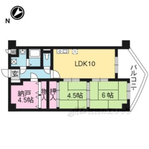 エレスパ24(2LDK/2階)の間取り写真
