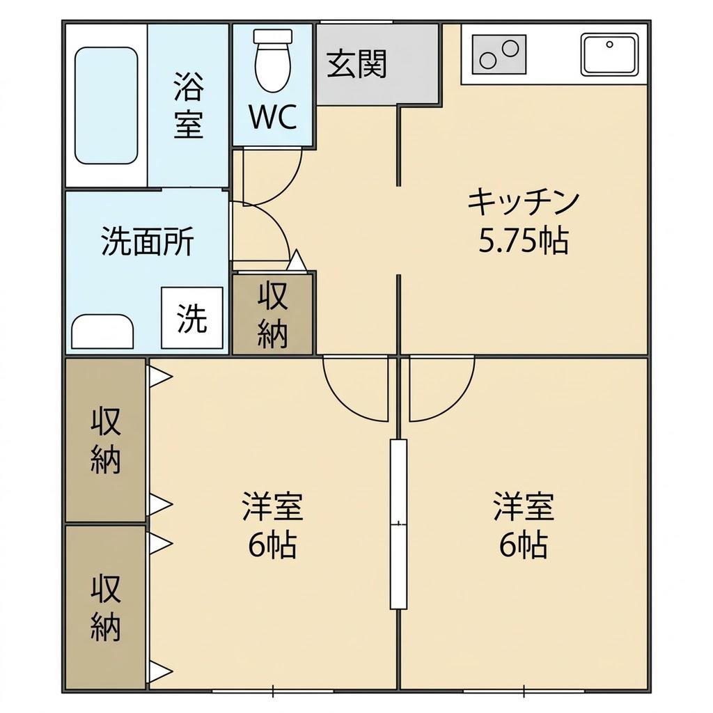 コーポ大沢11号棟(2DK/2階)の間取り写真