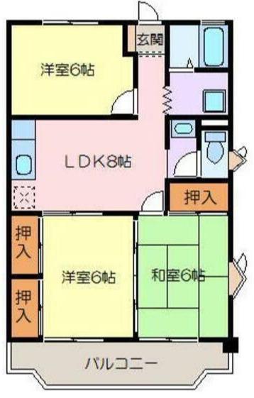 クイーンハイツ(3LDK/1階)の間取り写真