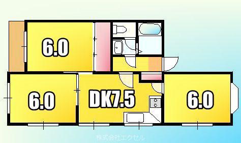 シャンゼール多摩(3DK/1階)の間取り写真