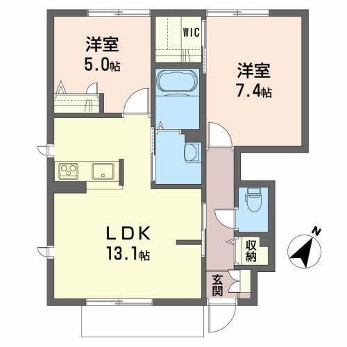 シャーメゾントミーA(2LDK/1階)の間取り写真
