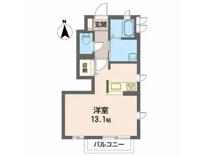 ベアピッチ(ワンルーム/1階)の間取り写真