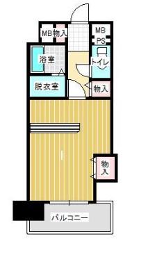FLEX21久留米一番街(ワンルーム/8階)の間取り写真