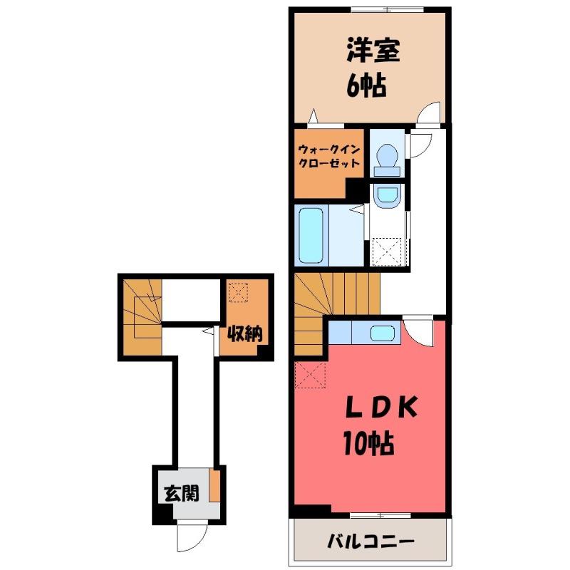 ルミッカ(1LDK/2階)の間取り写真