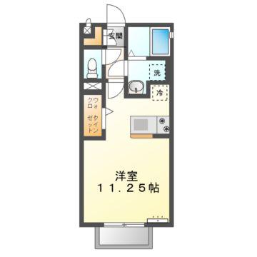ジュネス丸山D(ワンルーム/1階)の間取り写真
