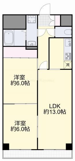 コロニアルリビング西島田ウエストタワー(2LDK/5階)の間取り写真