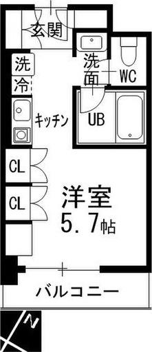 RITZY本山(1K/3階)の間取り写真