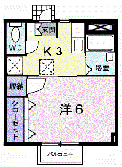 ファミール光葉A(1K/1階)の間取り写真