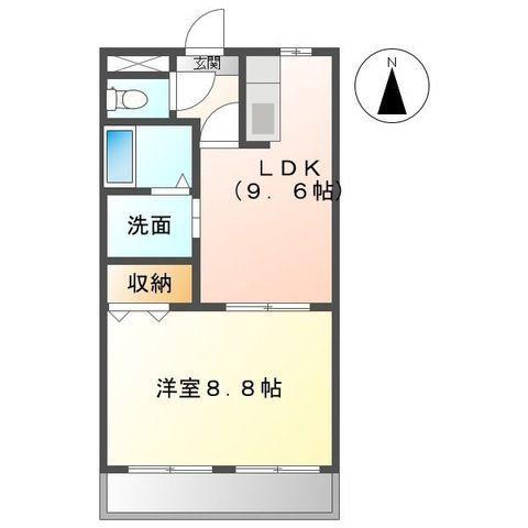 エクセルアシューレ(1LDK/2階)の間取り写真