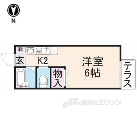 シティロイヤル富雄北(ワンルーム/2階)の間取り写真