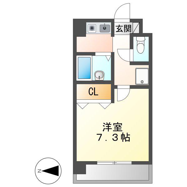 クレアールK.I(1K/2階)の間取り写真