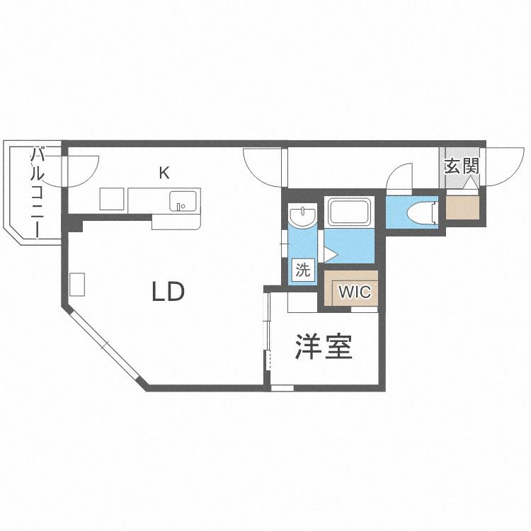 エアフォルク植物園(1LDK/2階)の間取り写真