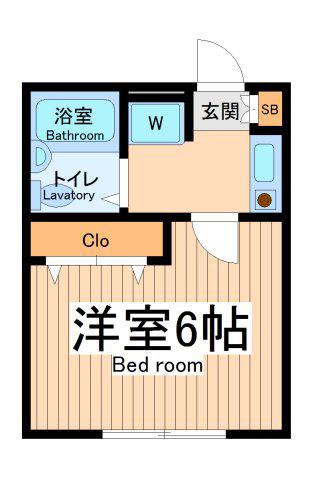 コンフィール(1K/2階)の間取り写真