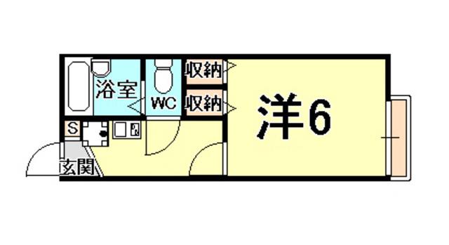 レオパレスTAKARAZUKA(1K/2階)の間取り写真