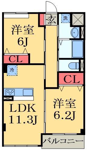 F&R Ⅰ(2LDK/1階)の間取り写真