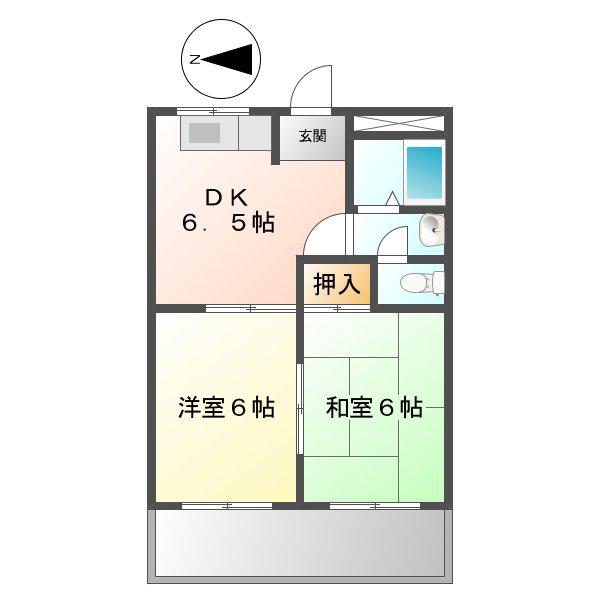 サノオフィスビル(2DK/3階)の間取り写真