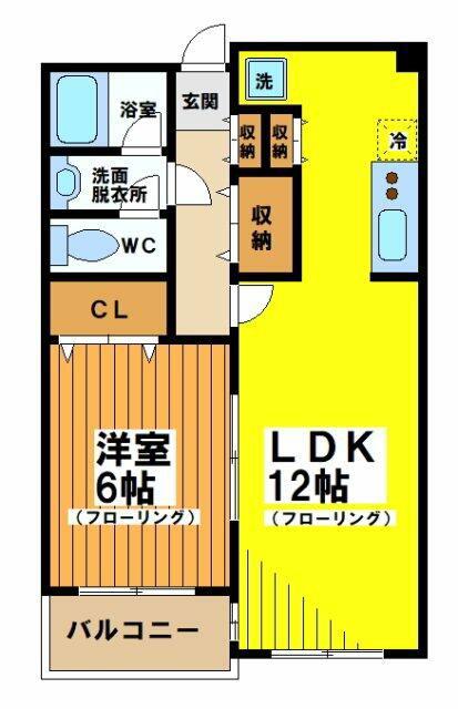 メゾン・ド・ラフィネ宮下(1LDK/1階)の間取り写真