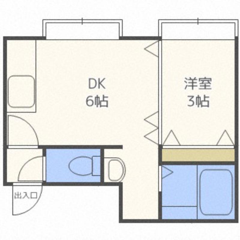 ドエルてん澄川42(1DK/3階)の間取り写真