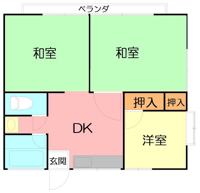 コーポ幸 A(3DK/1階)の間取り写真