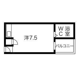 プラザハピネス高安(ワンルーム/3階)の間取り写真