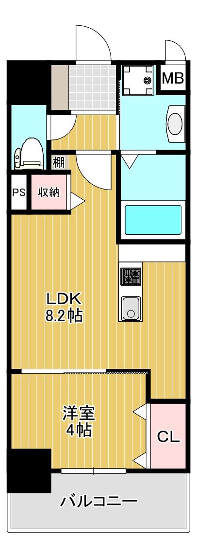 レジェンド紺屋町(1LDK/6階)の間取り写真