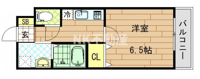 LIVING LIFE NAGASE(1K/2階)の間取り写真