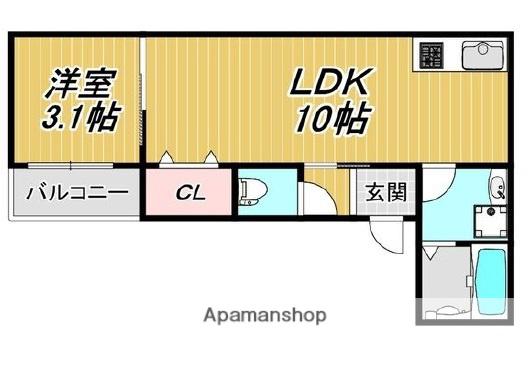 LECOCON刈谷(1LDK/3階)の間取り写真