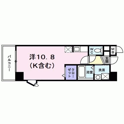 エスト堀川(ワンルーム/6階)の間取り写真