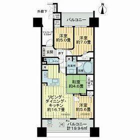 ライオンズ桜山レジデンス(4LDK/4階)の間取り写真