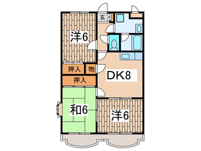 ハイムルミエール(3DK/2階)の間取り写真