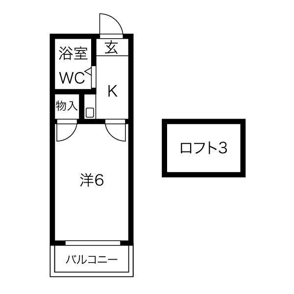 CHEZ MOI 桜(1K/2階)の間取り写真