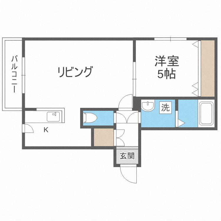 クラリス東札幌II(1LDK/4階)の間取り写真