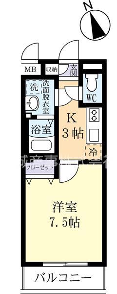 ヴィヴァーチェ阿見(1K/1階)の間取り写真
