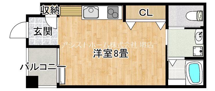 エヌエムトラントユイット(ワンルーム/2階)の間取り写真