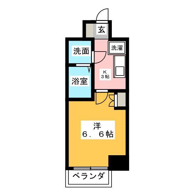 プラウドフラット富士見台(1K/9階)の間取り写真