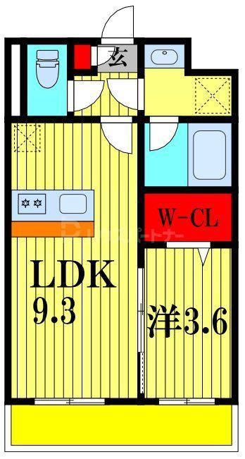 BEL PINO(1LDK/3階)の間取り写真