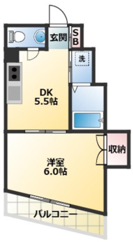 コーポよしむら(1DK/4階)の間取り写真