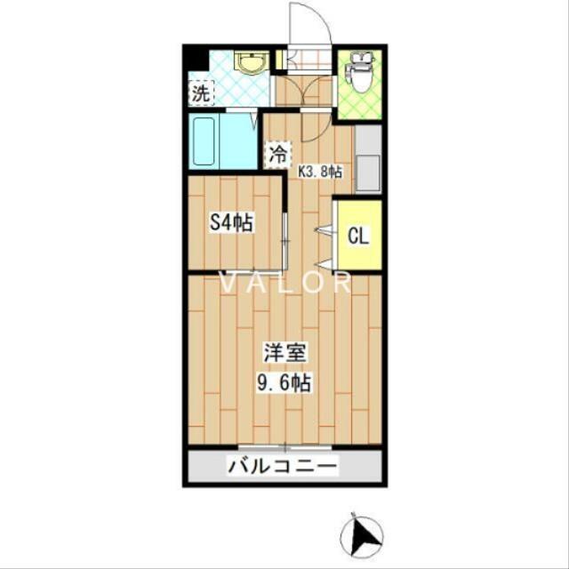 ベクヴェーム(1SK/3階)の間取り写真