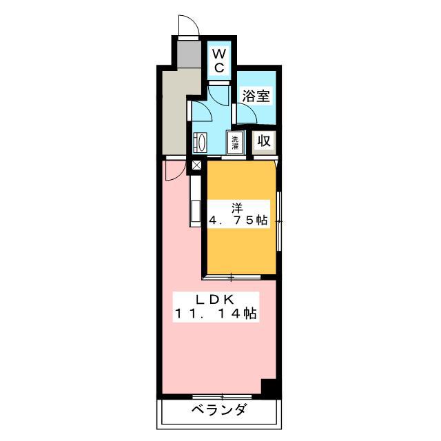 サウスコート(1LDK/9階)の間取り写真