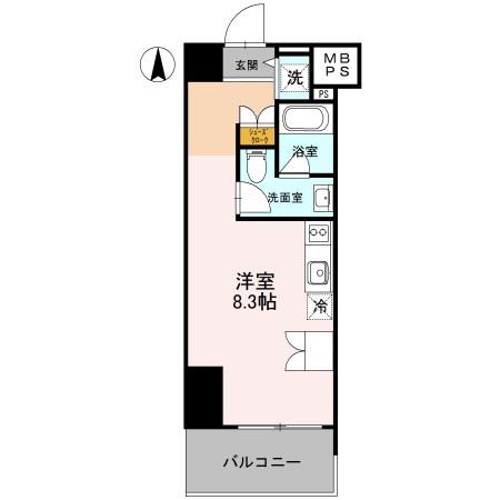 VISTA GRANDE東灘(ワンルーム/4階)の間取り写真