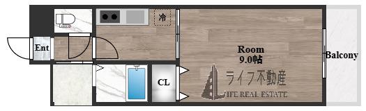 アンプルールクラージュエトッフ(1K/2階)の間取り写真