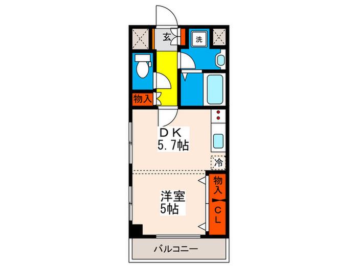 PALAZZO HASHIMOTO QUINTO(1DK/3階)の間取り写真