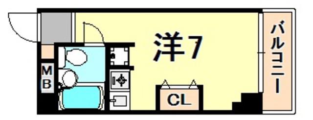リモージュ岡本(ワンルーム/4階)の間取り写真