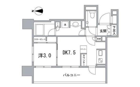 クレヴィア東陽町(1DK/3階)の間取り写真