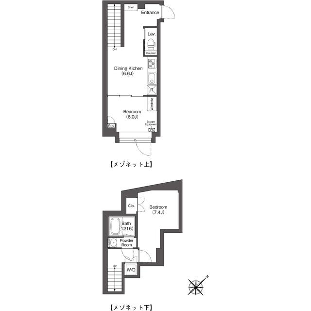 エスタート大井町フォレスト(2DK/B1階)の間取り写真