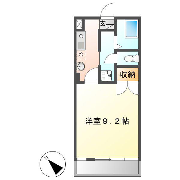 青山マンション(1K/4階)の間取り写真