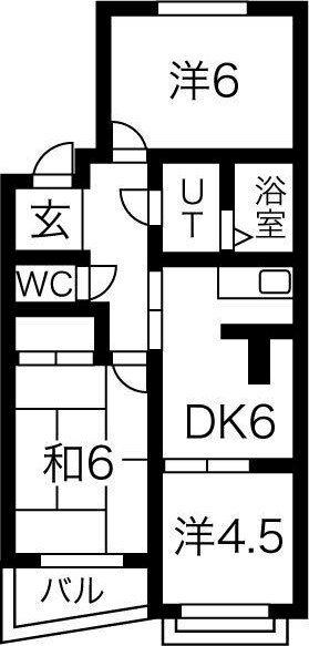 パークサイド今岡A(3DK/3階)の間取り写真
