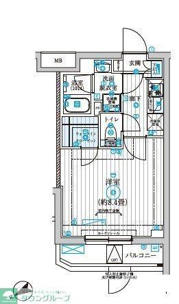 リライア西調布(1K/1階)の間取り写真