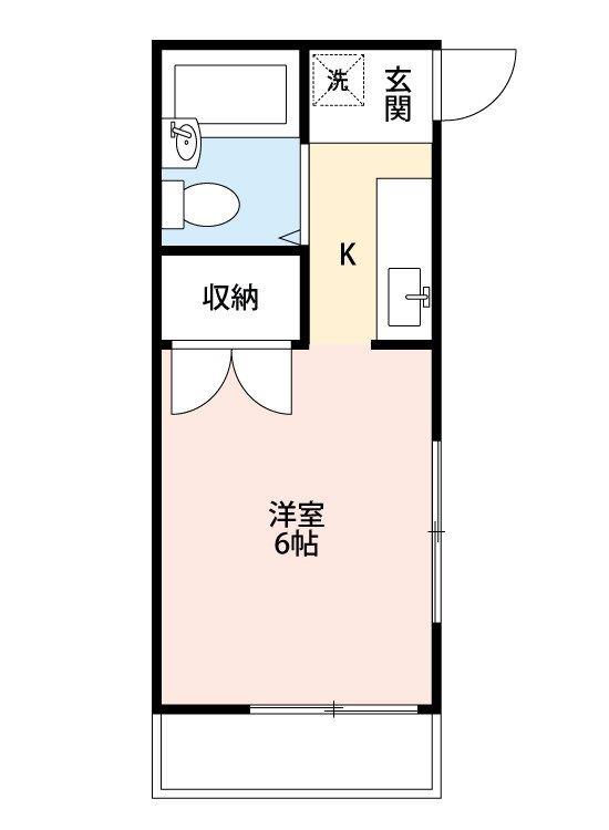 エンゼルハイム(ワンルーム/1階)の間取り写真