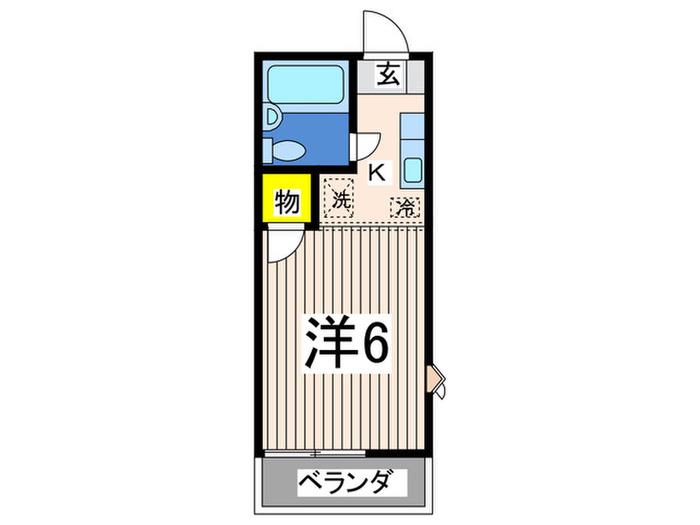 サンライズ汲沢(1K/2階)の間取り写真